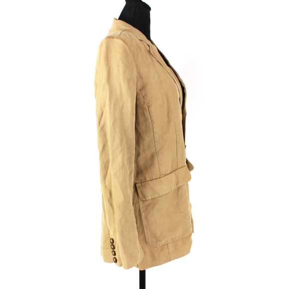 Alex Mill Non Suit Linen Blazer NEW Vintage Khaki Lightweight 3 Button Jacket XS - Picture 3 of 8